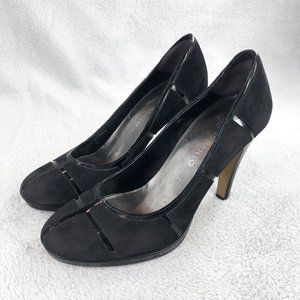 Franco Sarto Women's L-NOW Felt Fabric Heels Pumps Black Size 7,M (Flaw)